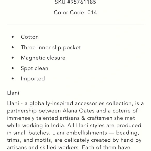 Llani x Anthropologie Embroidered Tote – Neutral – One Size - Picture 2 of 8